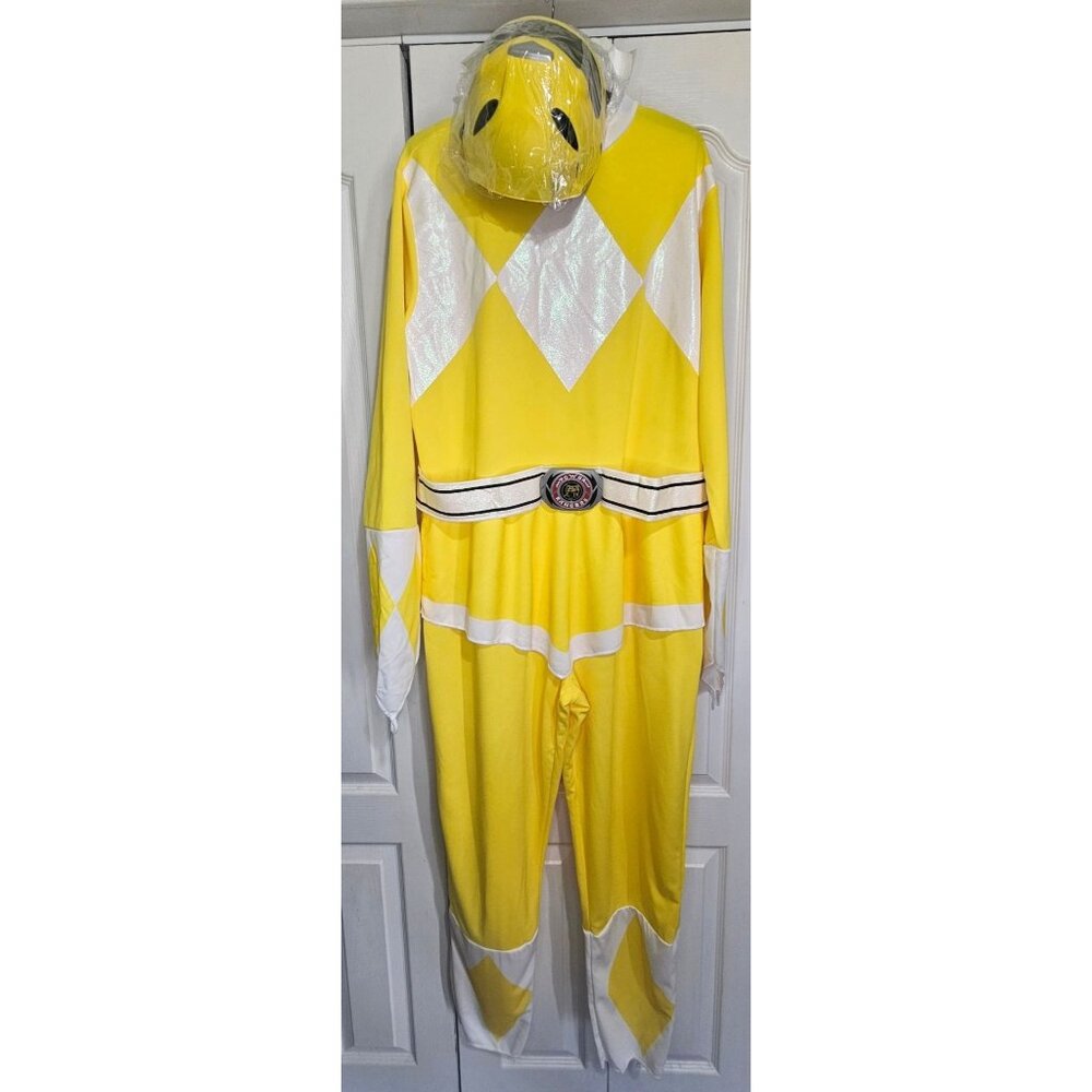 Yellow Power Ranger Costume Women's Plus XL 18-20 Saban 90s Retro Mask Disguise